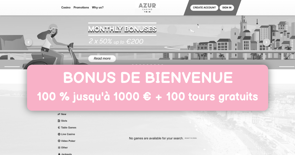 Azur Casino welcome bonus